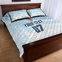 Fiji Rugby Custom Kaiviti Masi Quilt Bed Set Turquoise LT7 - Polynesian Pride