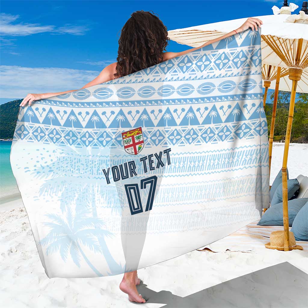 Fiji Rugby Custom Kaiviti Masi Sarong Turquoise LT7 One Size 44 x 66 inches Turquoise - Polynesian Pride