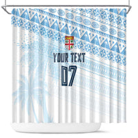 Fiji Rugby Custom Kaiviti Masi Shower Curtain Turquoise LT7 Turquoise - Polynesian Pride