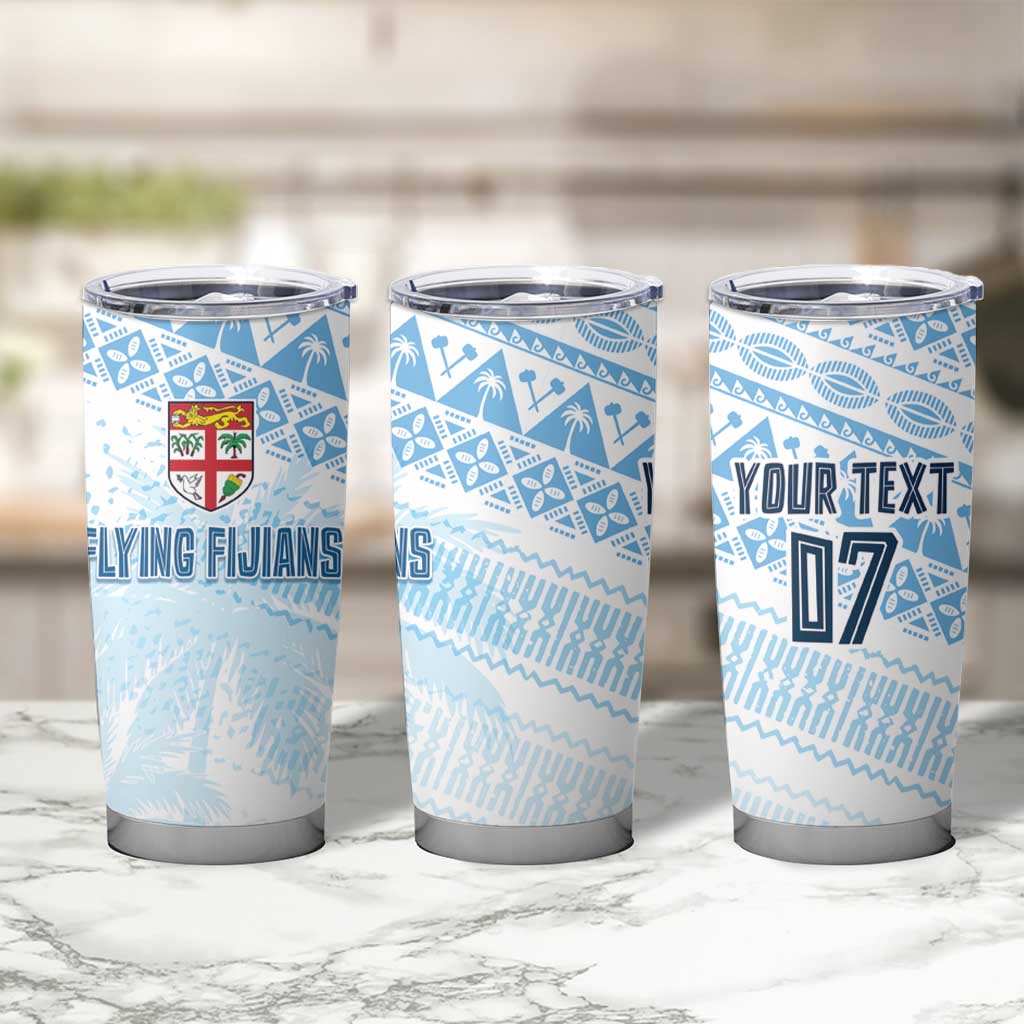 Fiji Rugby Custom Kaiviti Masi Tumbler Cup Turquoise LT7 - Polynesian Pride