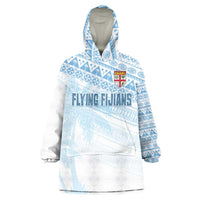 Fiji Rugby Custom Kaiviti Masi Wearable Blanket Hoodie Turquoise LT7 One Size Turquoise - Polynesian Pride