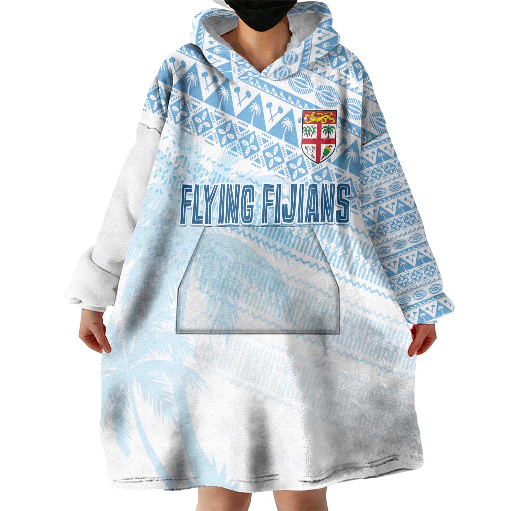 Fiji Rugby Custom Kaiviti Masi Wearable Blanket Hoodie Turquoise LT7 - Polynesian Pride