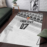 Fiji Rugby Custom Kaiviti Masi Area Rug Black LT7 Black - Polynesian Pride