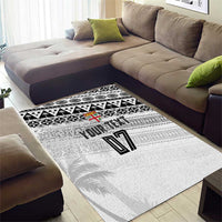 Fiji Rugby Custom Kaiviti Masi Area Rug Black LT7 - Polynesian Pride