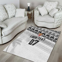 Fiji Rugby Custom Kaiviti Masi Area Rug Black LT7 - Polynesian Pride