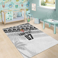 Fiji Rugby Custom Kaiviti Masi Area Rug Black LT7 - Polynesian Pride