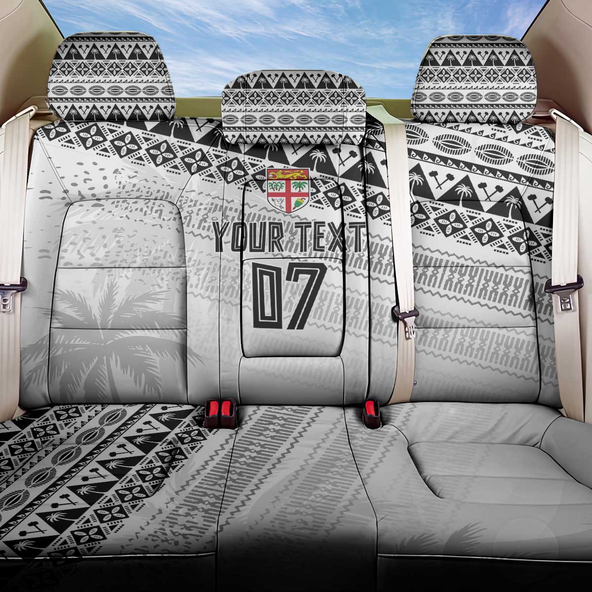 Fiji Rugby Custom Kaiviti Masi Back Car Seat Cover Black LT7 One Size Black - Polynesian Pride