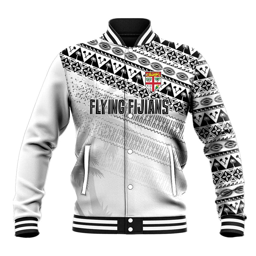 Fiji Rugby Custom Kaiviti Masi Baseball Jacket Black LT7 Unisex Black - Polynesian Pride