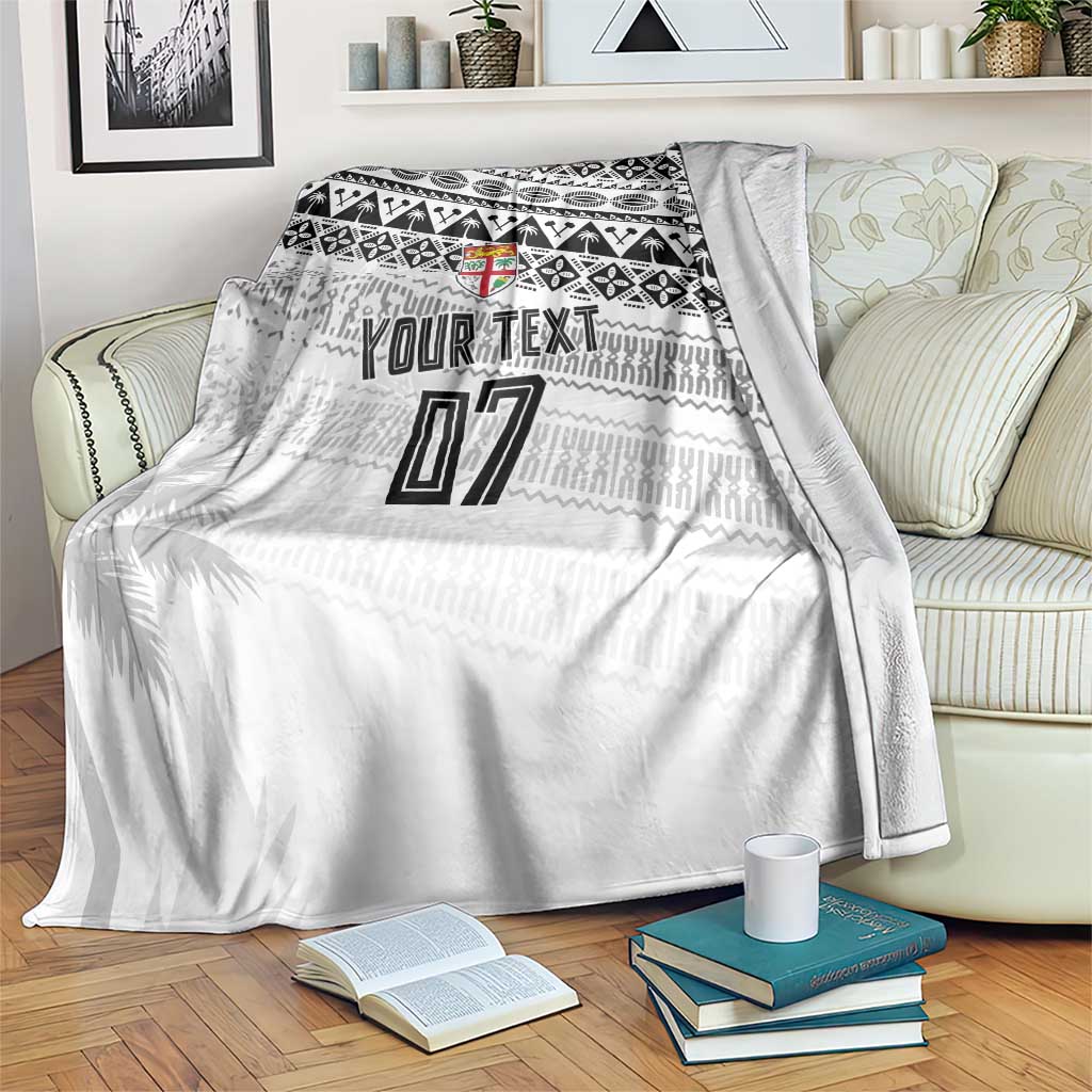 Fiji Rugby Custom Kaiviti Masi Blanket Black LT7 Black - Polynesian Pride