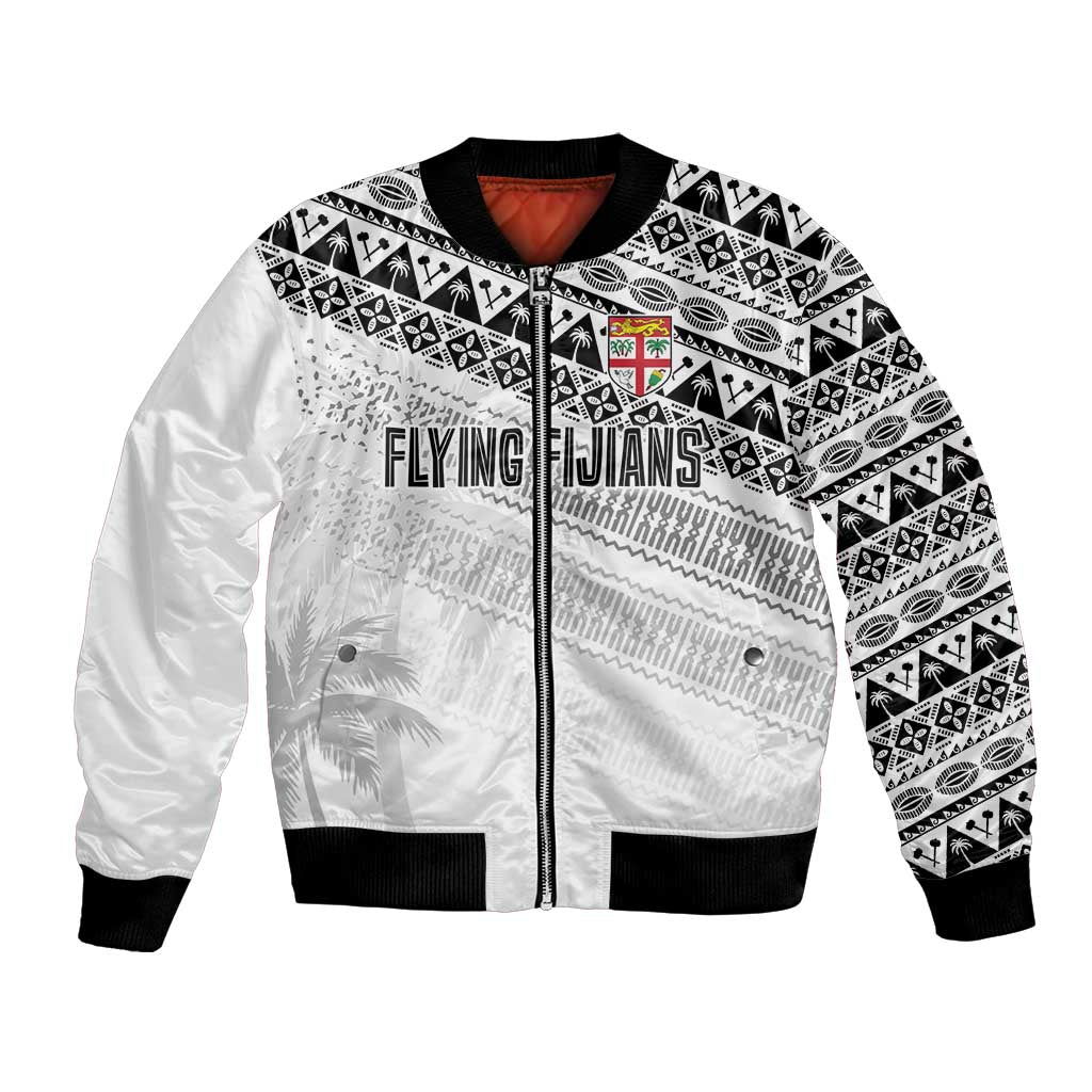 Fiji Rugby Custom Kaiviti Masi Bomber Jacket Black LT7 Unisex Black - Polynesian Pride