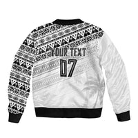 Fiji Rugby Custom Kaiviti Masi Bomber Jacket Black LT7 - Polynesian Pride