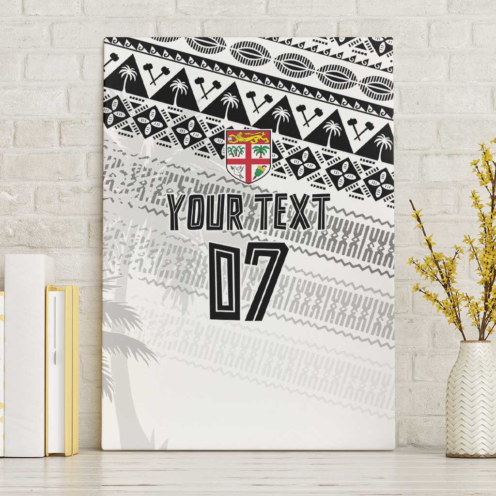 Fiji Rugby Custom Kaiviti Masi Canvas Wall Art Black LT7 Without Frame Black - Polynesian Pride
