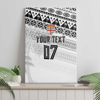 Fiji Rugby Custom Kaiviti Masi Canvas Wall Art Black LT7 - Polynesian Pride