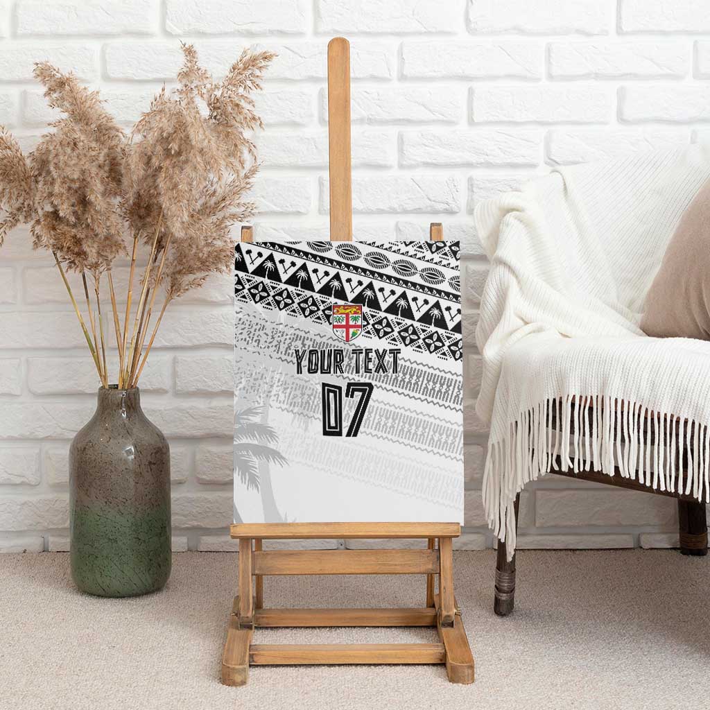 Fiji Rugby Custom Kaiviti Masi Canvas Wall Art Black LT7 - Polynesian Pride