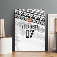 Fiji Rugby Custom Kaiviti Masi Canvas Wall Art Black LT7 - Polynesian Pride