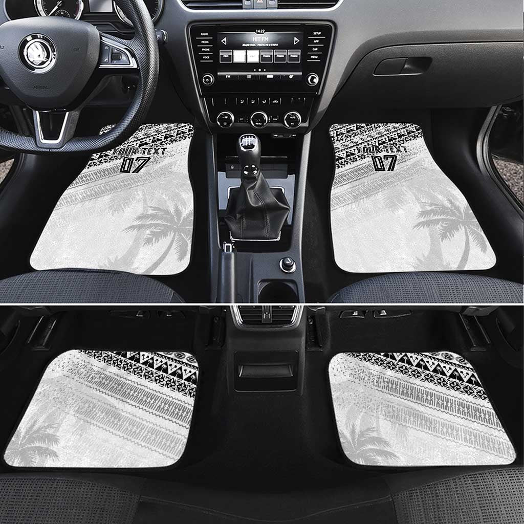 Fiji Rugby Custom Kaiviti Masi Car Mats Black LT7 Set 4pcs Black - Polynesian Pride