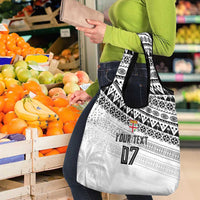 Fiji Rugby Custom Kaiviti Masi Grocery Bag Black LT7 - Polynesian Pride