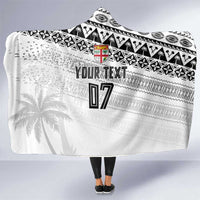 Fiji Rugby Custom Kaiviti Masi Hooded Blanket Black LT7 One Size Black - Polynesian Pride