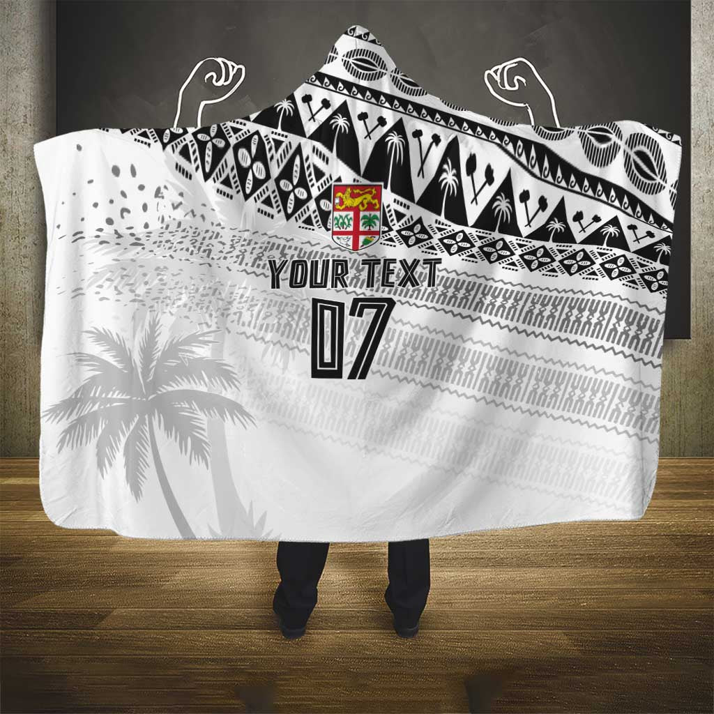 Fiji Rugby Custom Kaiviti Masi Hooded Blanket Black LT7 - Polynesian Pride