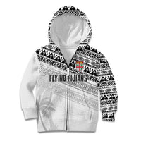 Fiji Rugby Custom Kaiviti Masi Kid Hoodie Black LT7 Zip Hoodie Black - Polynesian Pride