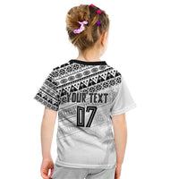 Fiji Rugby Custom Kaiviti Masi Kid T Shirt Black LT7 - Polynesian Pride