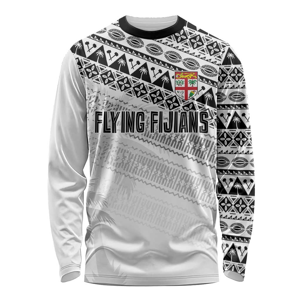 Fiji Rugby Custom Kaiviti Masi Long Sleeve Shirt Black LT7 Unisex Black - Polynesian Pride