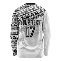 Fiji Rugby Custom Kaiviti Masi Long Sleeve Shirt Black LT7 - Polynesian Pride