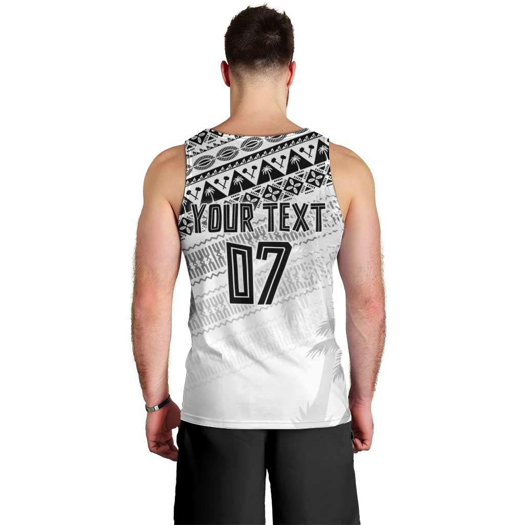Fiji Rugby Custom Kaiviti Masi Men Tank Top Black LT7 - Polynesian Pride