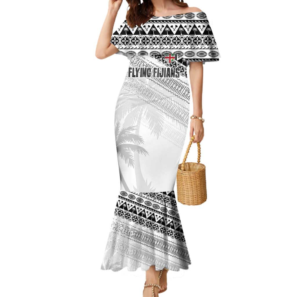 Fiji Rugby Custom Kaiviti Masi Mermaid Dress Black LT7 Women Black - Polynesian Pride
