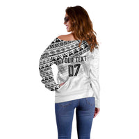Fiji Rugby Custom Kaiviti Masi Off Shoulder Sweater Black LT7 - Polynesian Pride