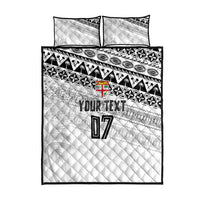 Fiji Rugby Custom Kaiviti Masi Quilt Bed Set Black LT7 - Polynesian Pride