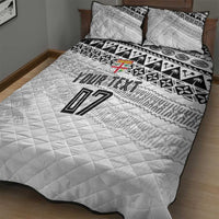 Fiji Rugby Custom Kaiviti Masi Quilt Bed Set Black LT7 - Polynesian Pride