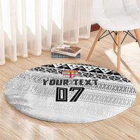 Fiji Rugby Custom Kaiviti Masi Round Carpet Black LT7 - Polynesian Pride