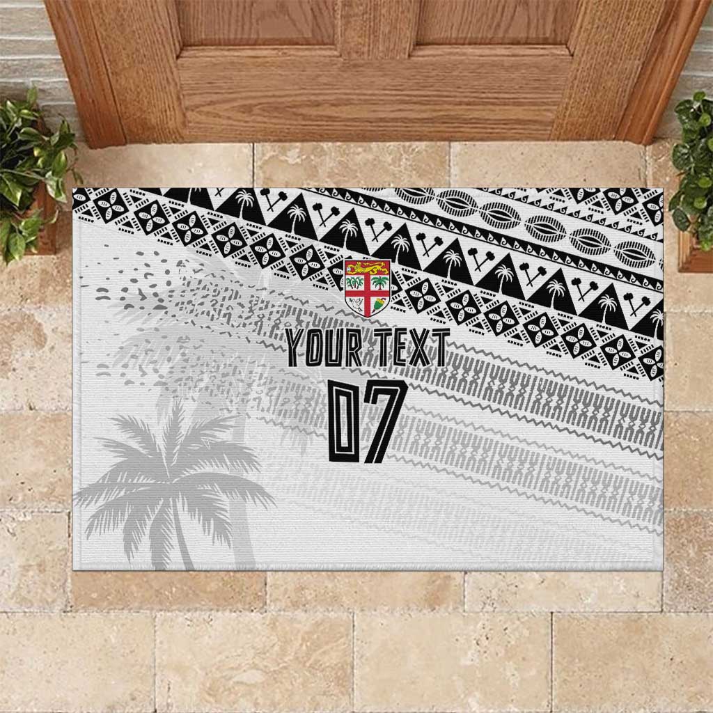 Fiji Rugby Custom Kaiviti Masi Rubber Doormat Black LT7 Black - Polynesian Pride