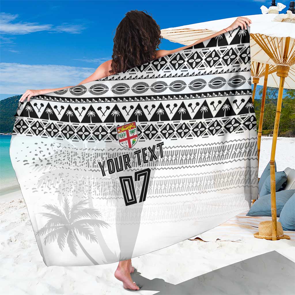 Fiji Rugby Custom Kaiviti Masi Sarong Black LT7 One Size 44 x 66 inches Black - Polynesian Pride
