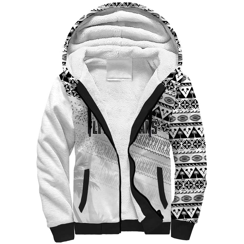 Fiji Rugby Custom Kaiviti Masi Sherpa Hoodie Black LT7 Unisex Black - Polynesian Pride