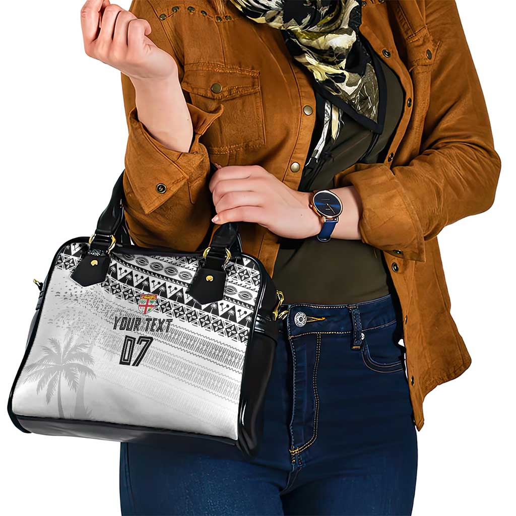 Fiji Rugby Custom Kaiviti Masi Shoulder Handbag Black LT7 - Polynesian Pride
