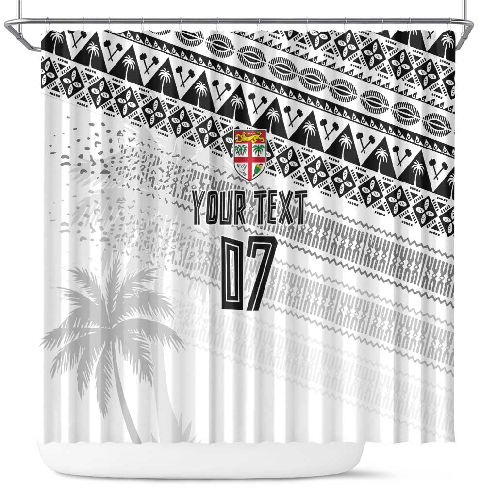 Fiji Rugby Custom Kaiviti Masi Shower Curtain Black LT7 Black - Polynesian Pride