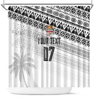 Fiji Rugby Custom Kaiviti Masi Shower Curtain Black LT7 Black - Polynesian Pride