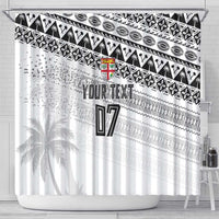 Fiji Rugby Custom Kaiviti Masi Shower Curtain Black LT7 - Polynesian Pride