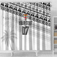 Fiji Rugby Custom Kaiviti Masi Shower Curtain Black LT7 - Polynesian Pride