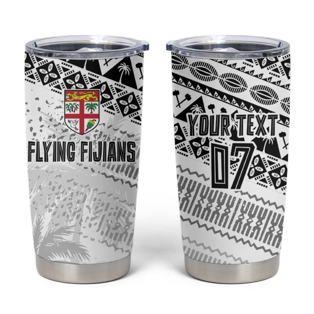 Fiji Rugby Custom Kaiviti Masi Tumbler Cup Black LT7 Black - Polynesian Pride