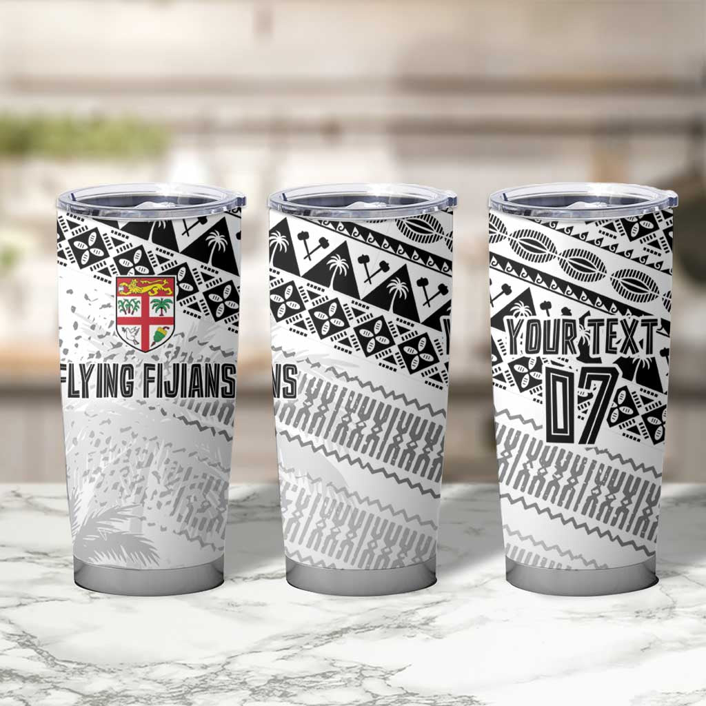 Fiji Rugby Custom Kaiviti Masi Tumbler Cup Black LT7 - Polynesian Pride