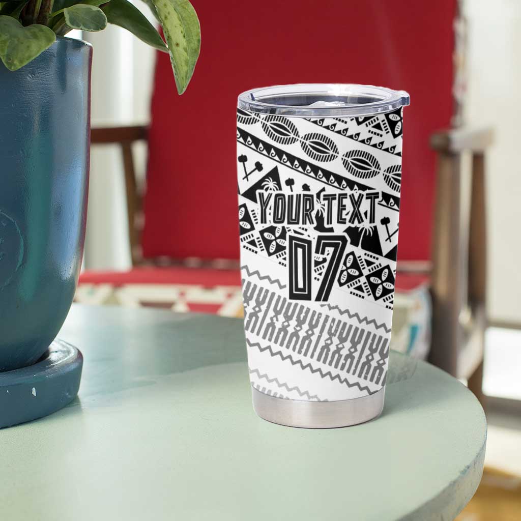 Fiji Rugby Custom Kaiviti Masi Tumbler Cup Black LT7 - Polynesian Pride