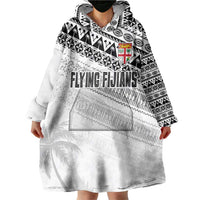 Fiji Rugby Custom Kaiviti Masi Wearable Blanket Hoodie Black LT7 - Polynesian Pride