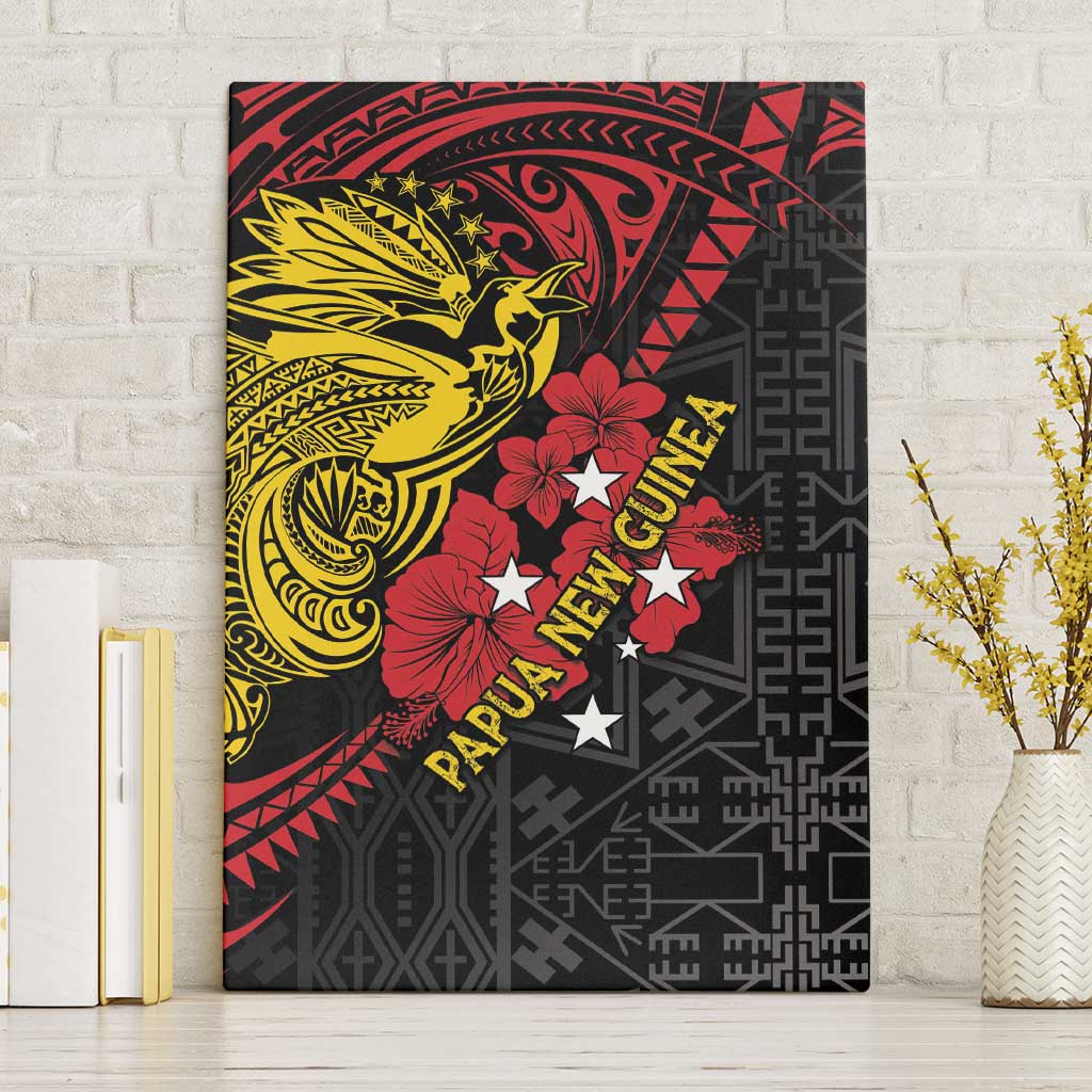Papua New Guinea 49th Independence Day Canvas Wall Art Motuan Revareva Bird-of-Paradise LT7 Without Frame Black - Polynesian Pride