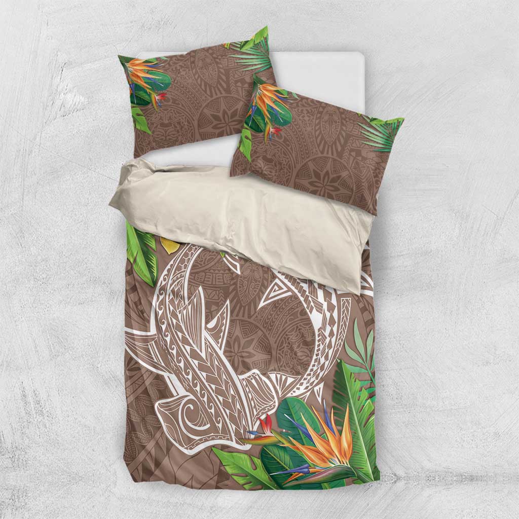 Polynesia Bedding Set Sharks Duo Tropical Brown LT7 US Twin 172cm x 218cm Brown - Polynesian Pride