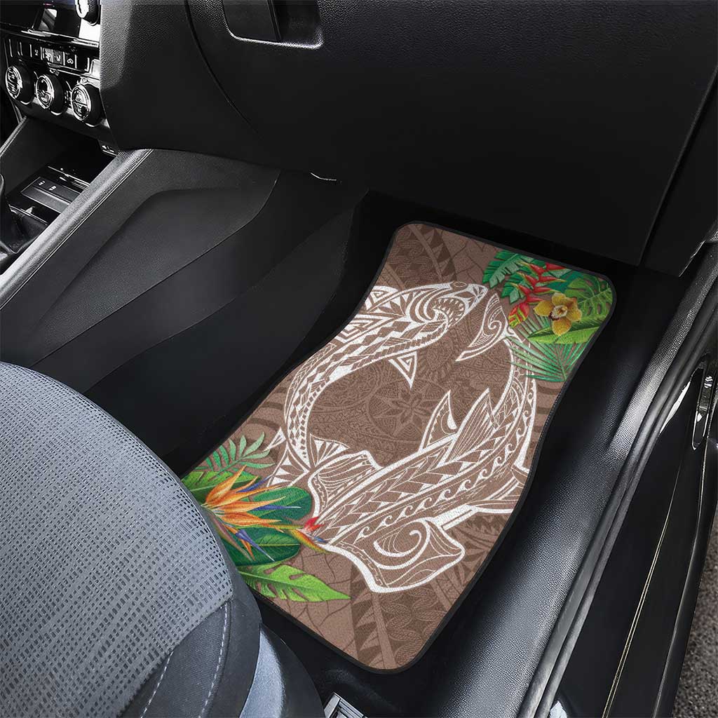 Polynesia Car Mats Sharks Duo Tropical Brown LT7 - Polynesian Pride