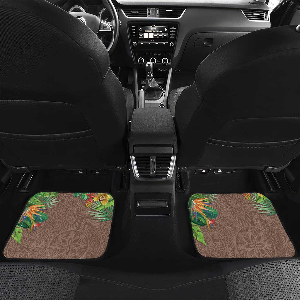 Polynesia Car Mats Sharks Duo Tropical Brown LT7 Set 2pcs - Back Brown - Polynesian Pride