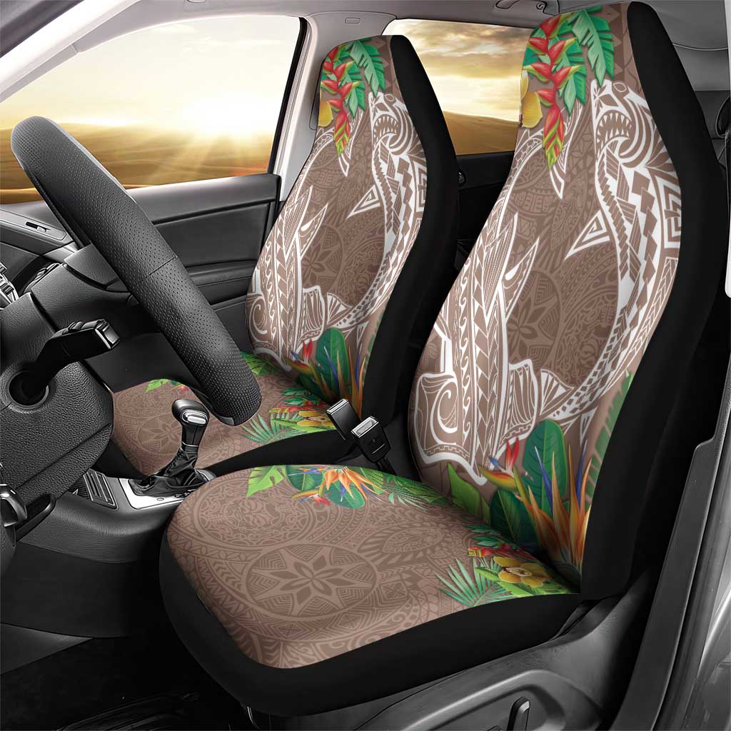 Polynesia Car Seat Cover Sharks Duo Tropical Brown LT7 - Polynesian Pride